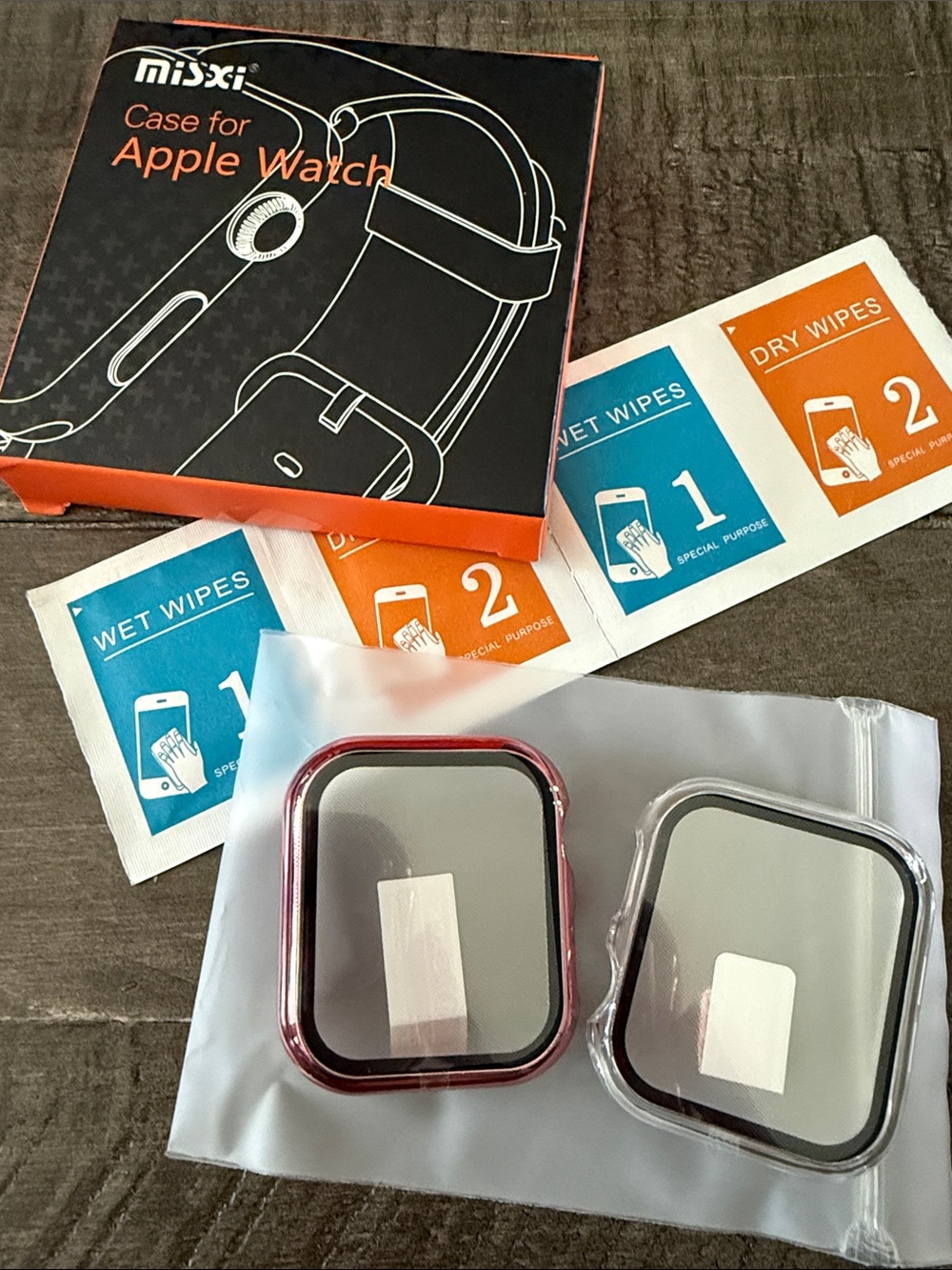 Apple Watch Protective Case with Screen Cover - Pink and Clear - 2 Pack - New